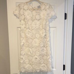 Milly White Floral Lace Mini Dress